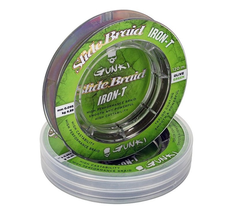 Gunki Šnúra Slide Braid Iron-T Olive Green 120m 0,119mm